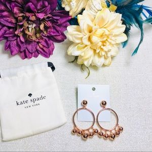 NWT- Kate Spade Rose Gold Bauble Hoop Earrings